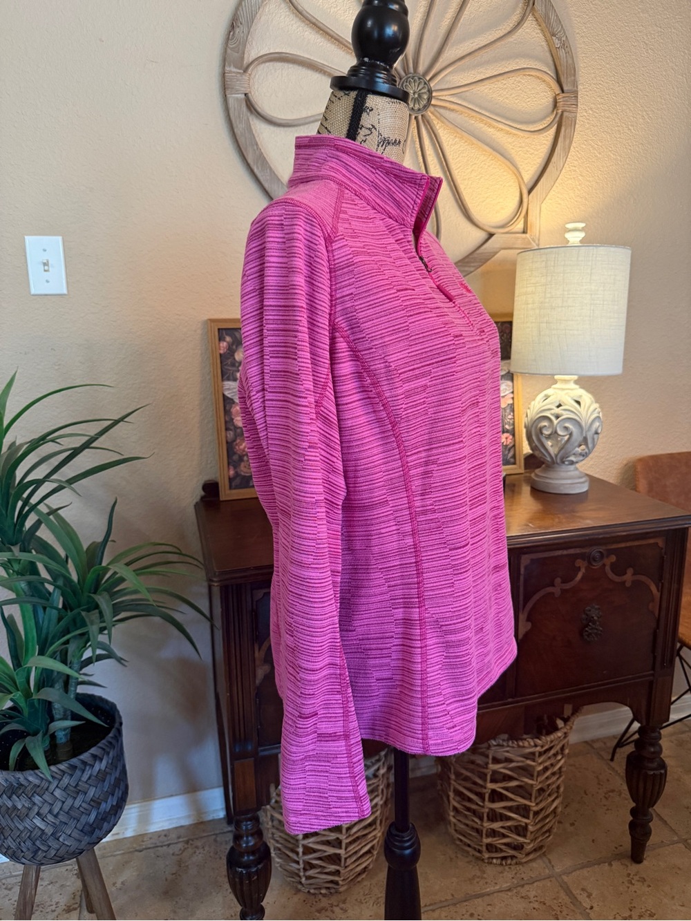 The North Face Women's Pink Textured Quarter-Zip Pullover - Picture 7 of 14